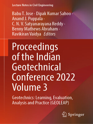 cover image of Proceedings of the Indian Geotechnical Conference 2022 Volume 3